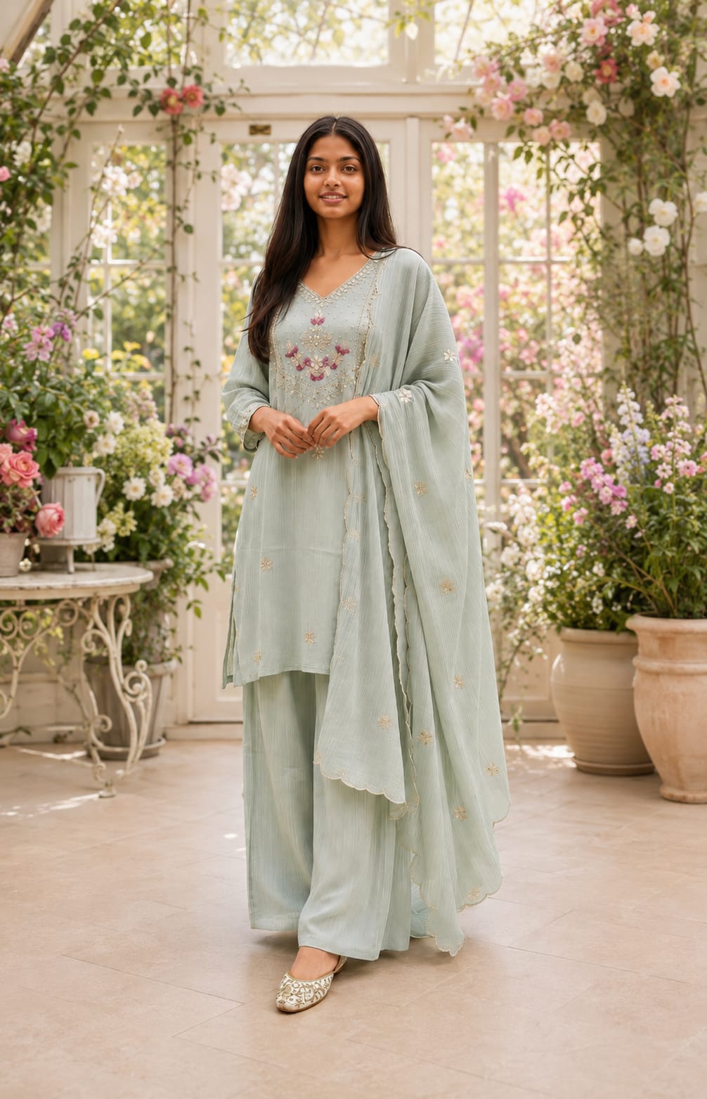 Soft Sage Mist Palazzo