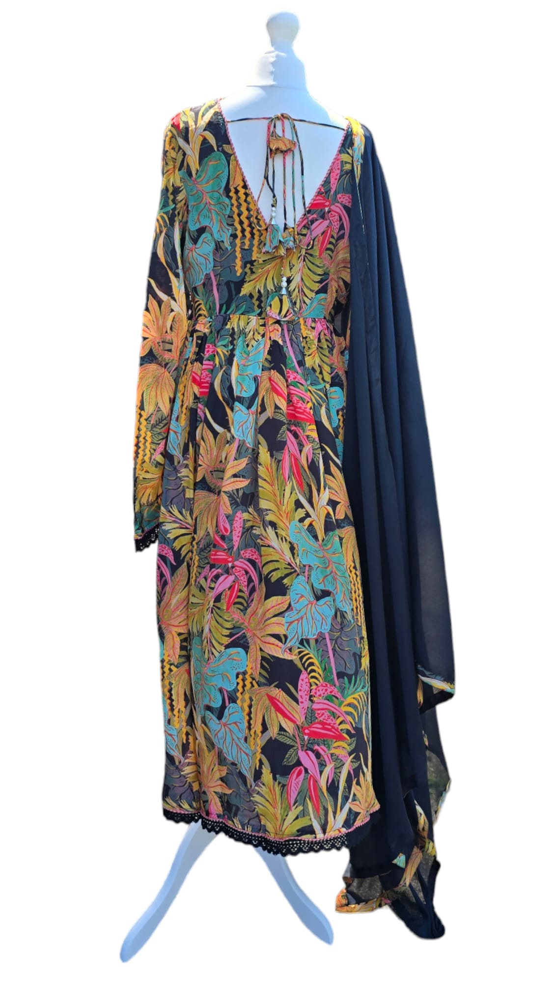 Black pure viscose natural crepe suit
