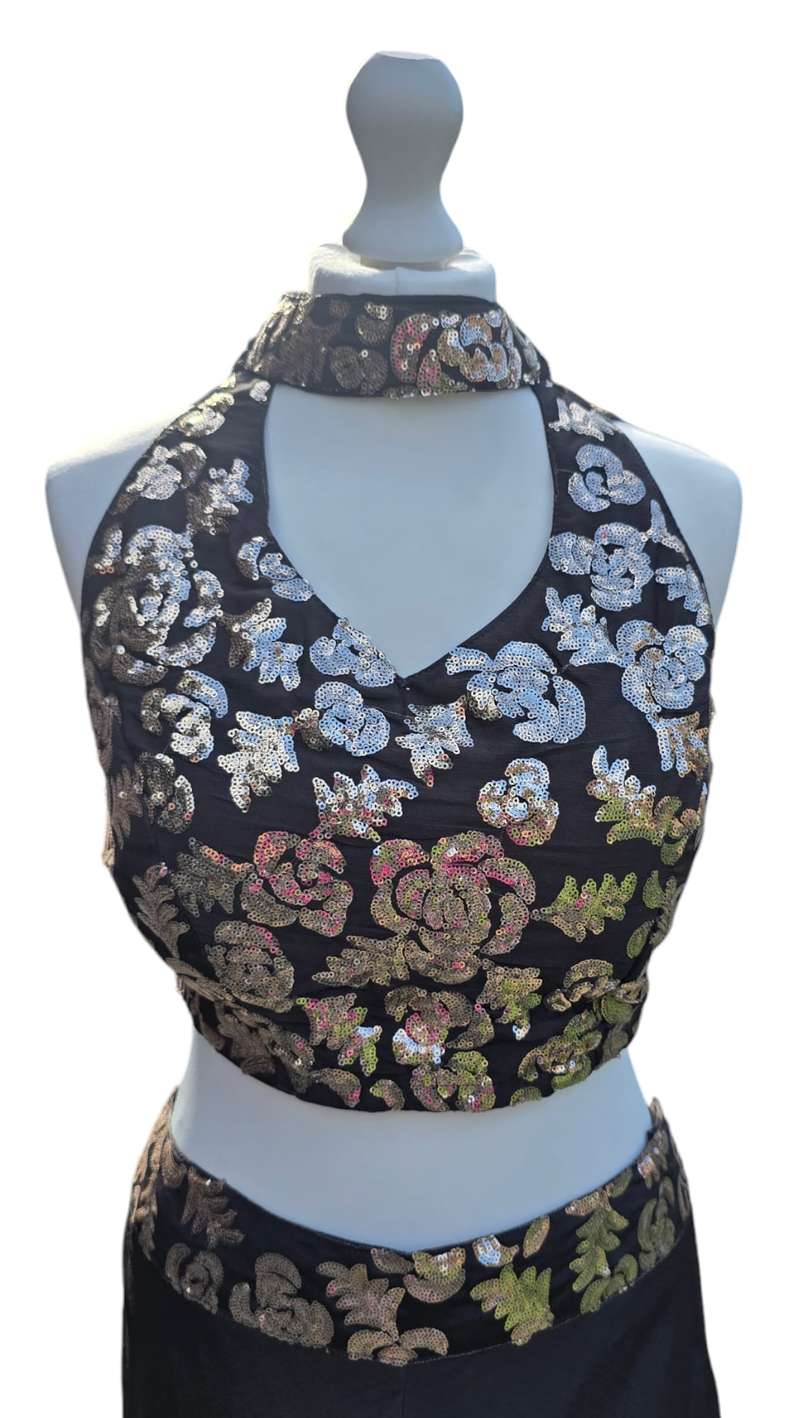 Dark Brown Halter Neck Palazzo