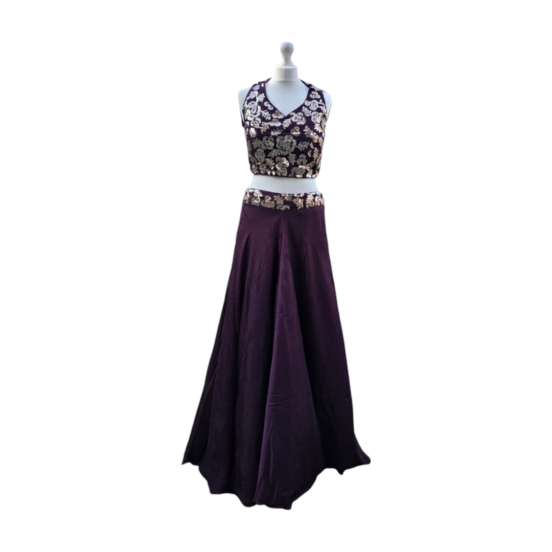 Dark Brown Halter Neck Palazzo