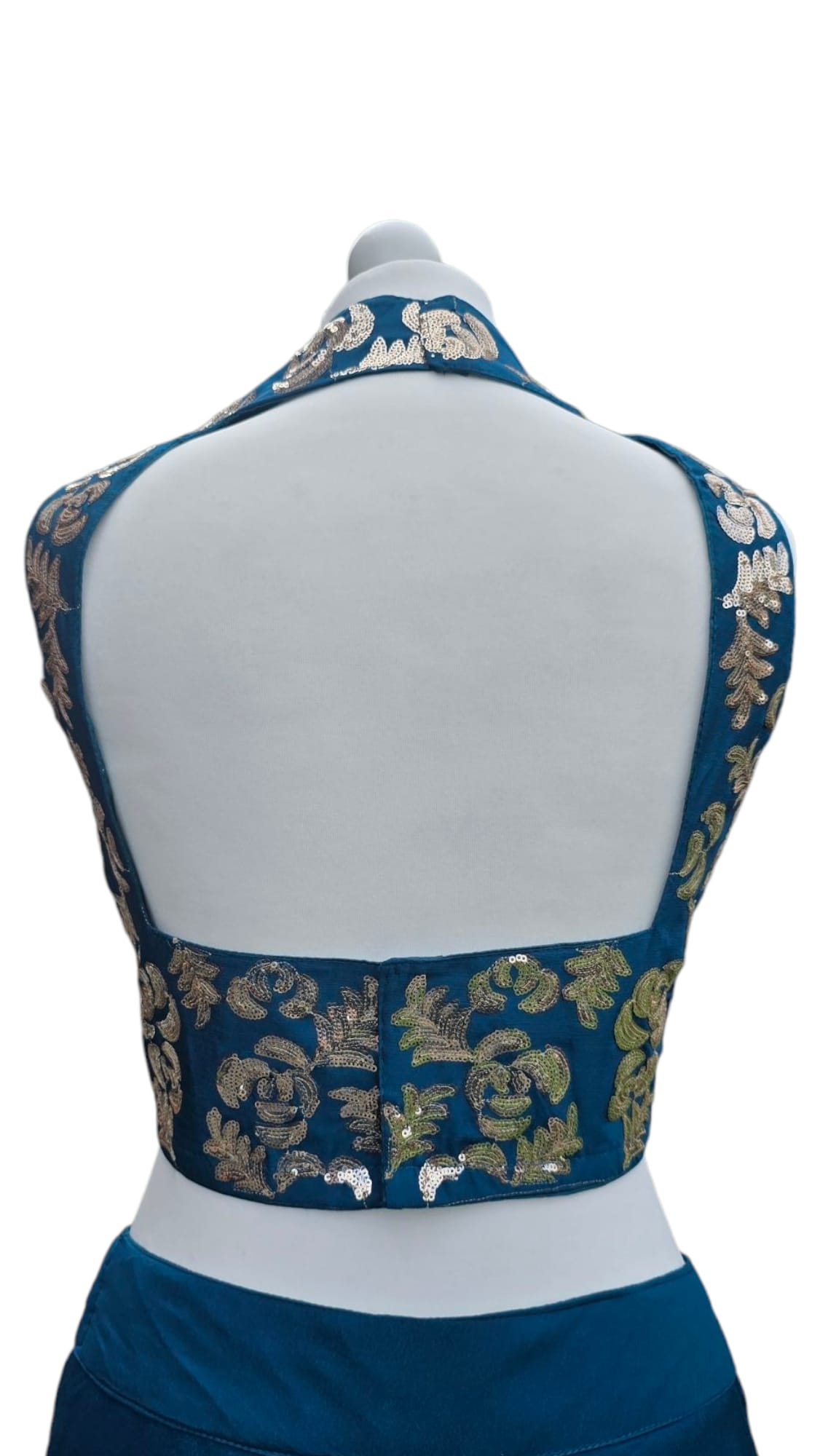 Inky Blue Haler Neck Palazzo