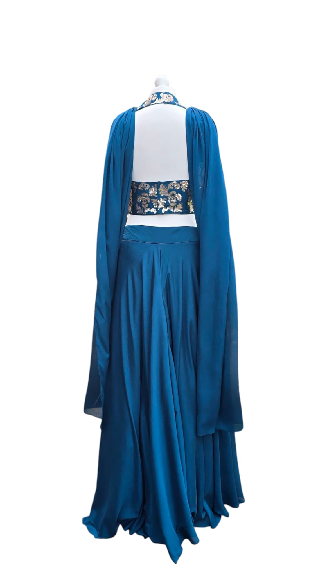 Inky Blue Haler Neck Palazzo