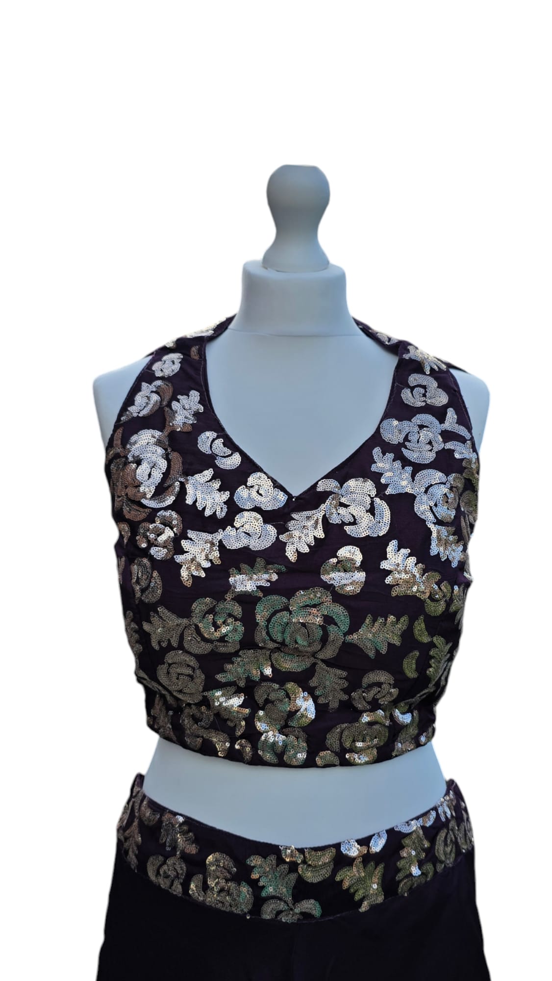 Aubergine Purple Halter Neck Palazzo