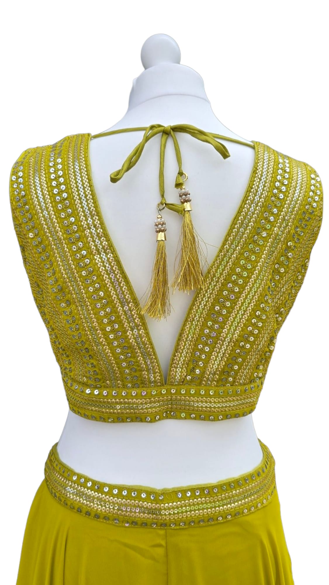 Light Olive Green Georgette Palazzo