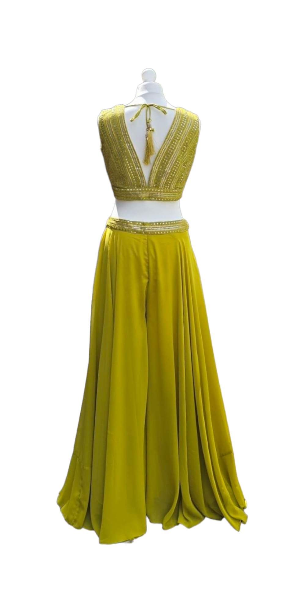 Light Olive Green Georgette Palazzo