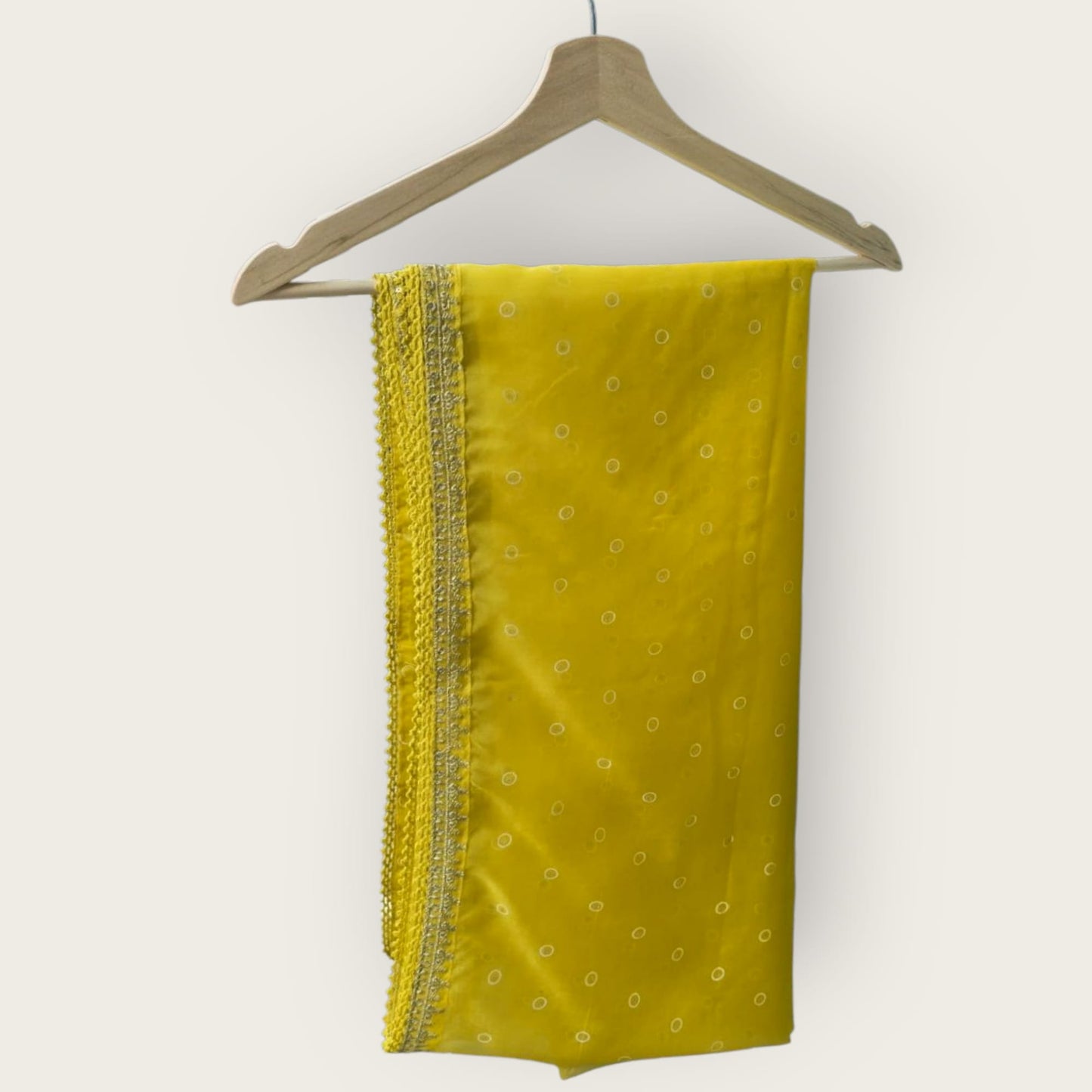 Light Mustard Organza Anarkali suit