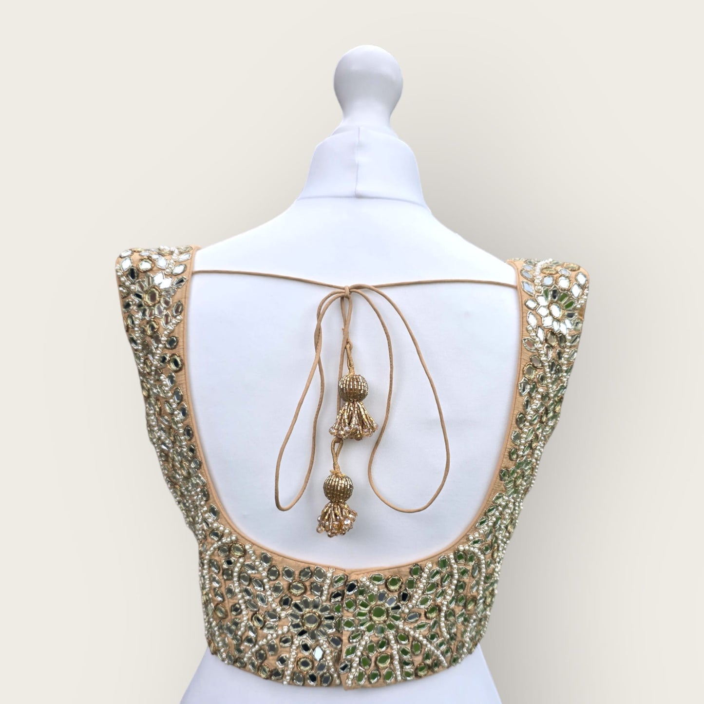 Creme Tissue Embroidered Saree