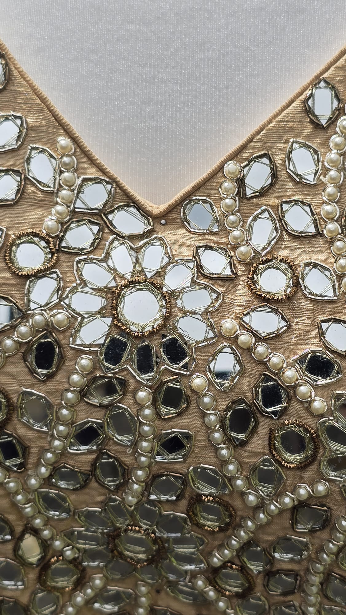 Creme Tissue Embroidered Saree