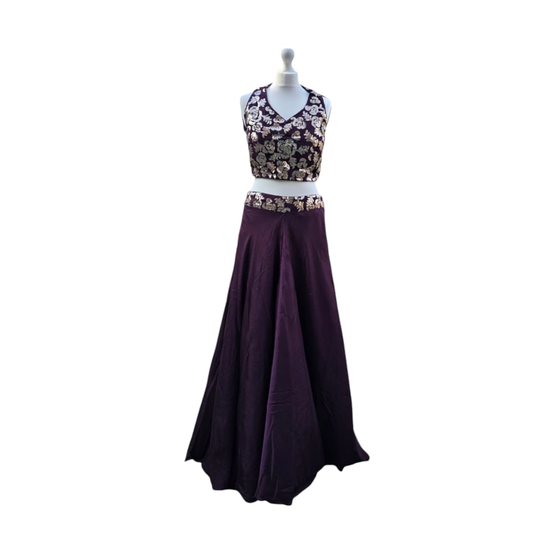 Aubergine Purple Halter Neck Palazzo