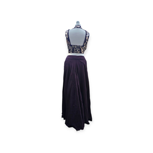Aubergine Purple Halter Neck Palazzo