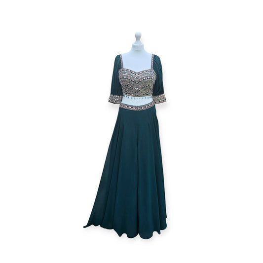 Dark green Georgette Palazzo