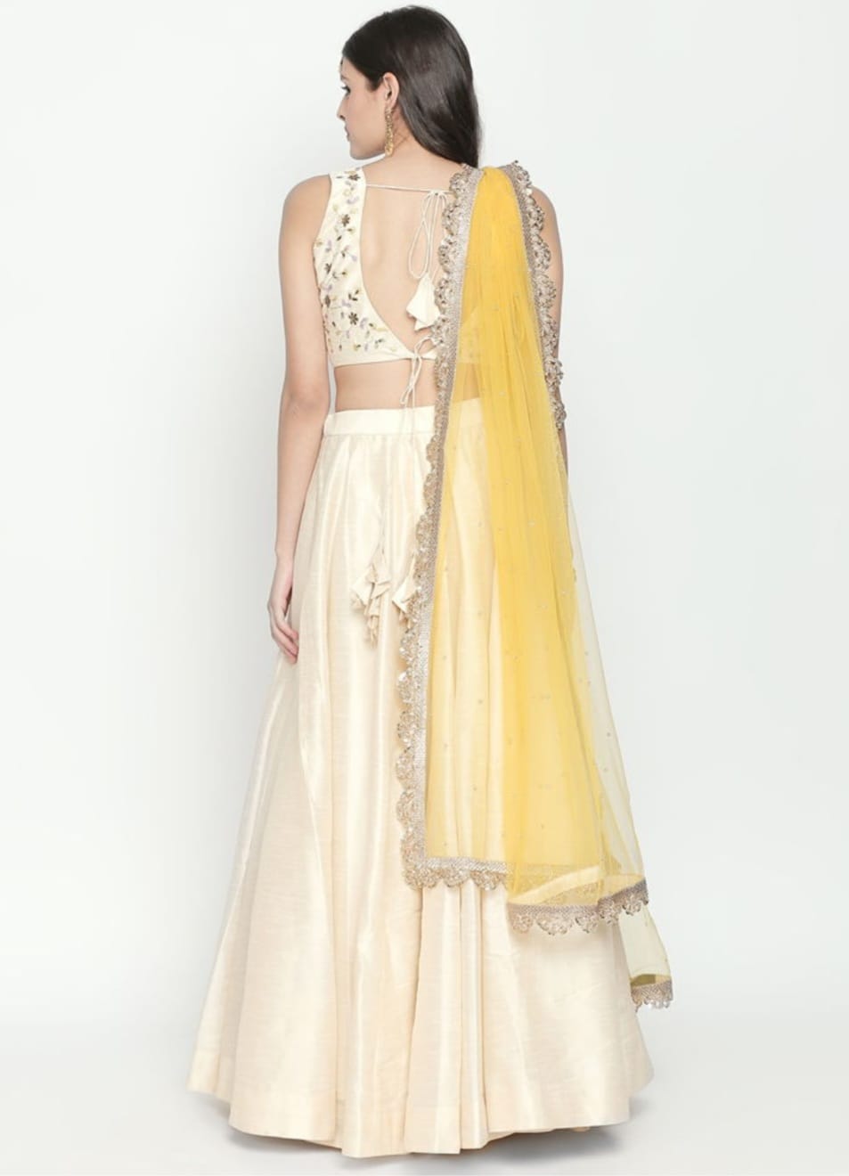 Ivory and Yellow Lehenga
