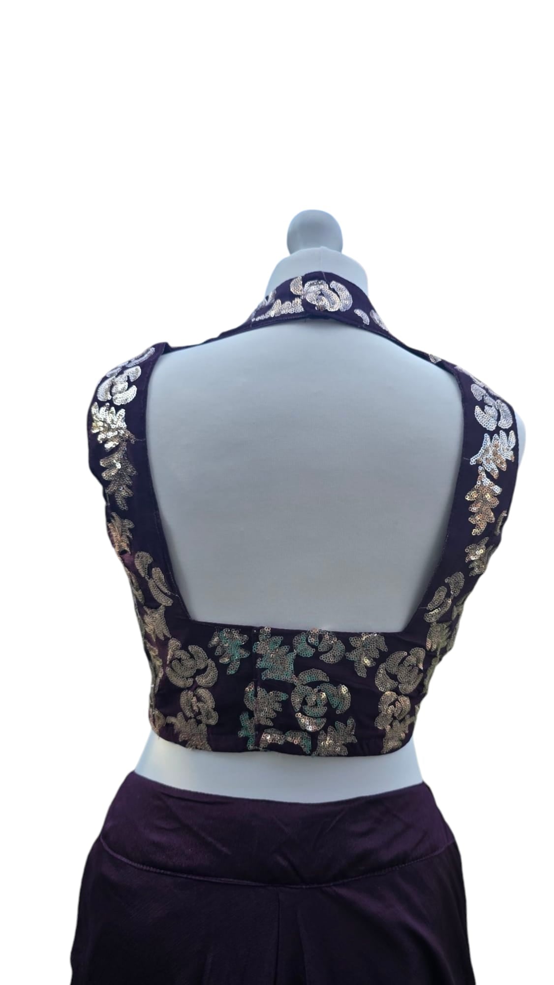 Aubergine Purple Halter Neck Palazzo
