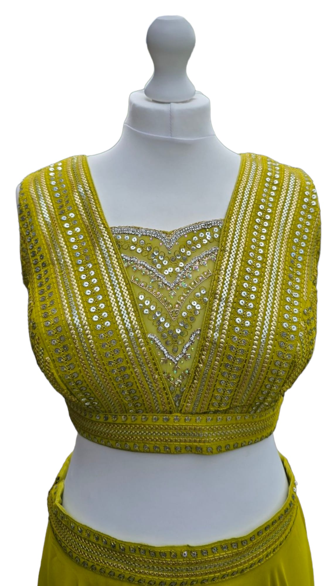 Light Olive Green Georgette Palazzo