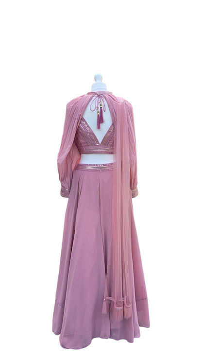 Light Olive Green Georgette Palazzo