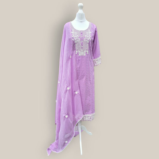 Mauve Cotton Suit