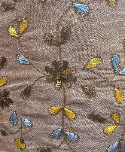 Beige Raw Silk Lehenga
