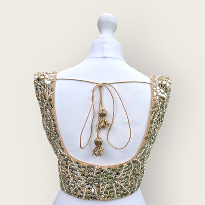 Creme Tissue Embroidered Saree