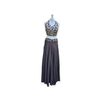 Dark Brown Halter Neck Palazzo