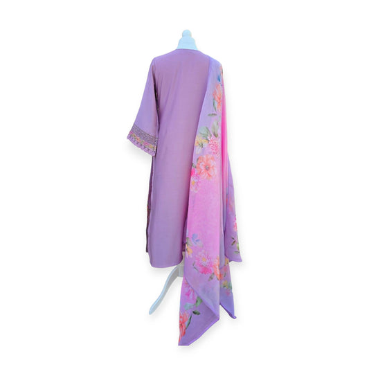 Lavender Cotton Silk Suit